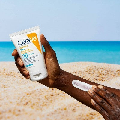 CeraVe Hydrating Sheer Sunscreen Lotion for Face and Body SPF 30 5oz - Imperfect Container