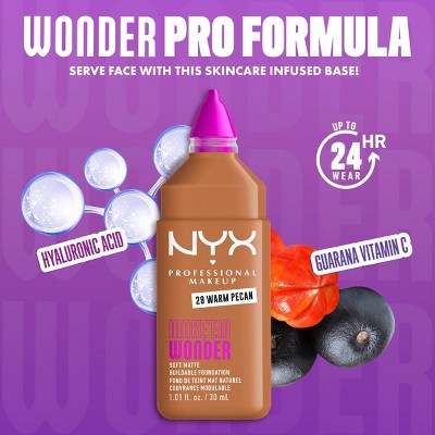 NYX Professional Makeup Make Em Wonder 24H Soft Matte Foundation 29 Warm Pecan 1.01 fl oz - New