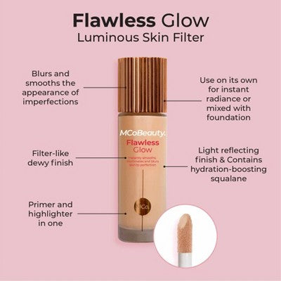 MCoBeauty Flawless Glow Luminous Skin Filter 4 1.01 fl oz - New