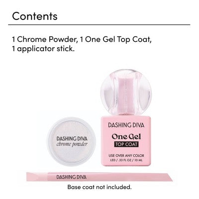 Dashing Diva Chrome Powder Kit Chrome Ice 3ct - New