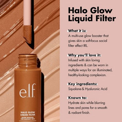 e.l.f. Halo Glow Liquid Filter Highlighter 8 Rich 1.06 fl oz - New