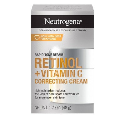 Neutrogena Rapid Tone Repair Retinol + Vitamin C Face and Neck Cream 1.7oz - Imperfect Box