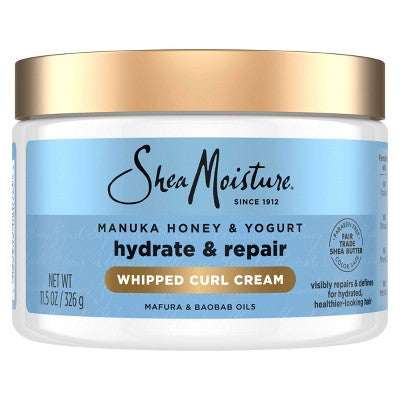SheaMoisture Manuka Honey + Yogurt Hydrate + Repair Whipped Curl Cream 11.5oz - New