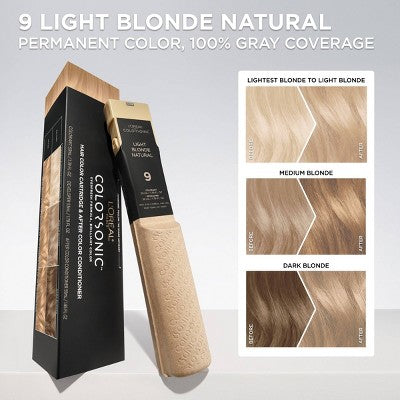 L'Oreal Paris Colorsonic Permanent Hair Color Cartridge Light Blonde Natural 9 - Imperfect Box
