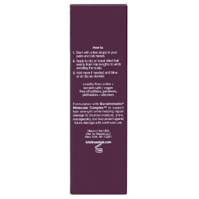 Kristin Ess + Hair Serum for Frizz & Damaged Hair Peptide Bond Repair with Heat Protectant 1.7 fl oz - Imperfect Box
