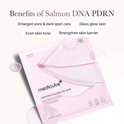 medicube PDRN Pink Collagen Gel Mask Korean Skincare Travel Size 0.98oz/4pk - Imperfect Box