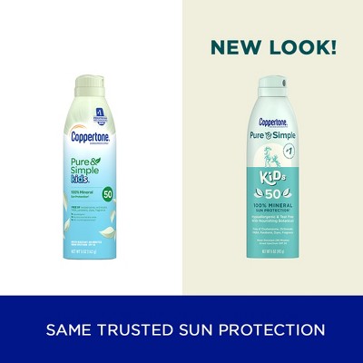 Coppertone Pure & Simple Kid's Sunscreen Spray SPF 50 5oz - Imperfect Container