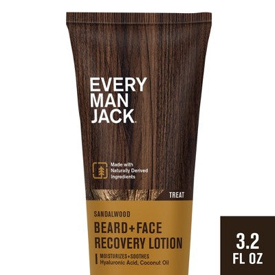 Every Man Jack Men's Recovery Beard + Face Moisturizer Lotion Sandalwood 3.2 fl oz - Imperfect Container