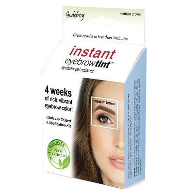 Godefroy Instant Eyebrow Tint Application Kit Medium Brown 3ct - New