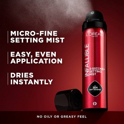 L'Oreal Paris Infallible 3-Second Up to 36HR Wear Setting Spray 3.9 oz - Imperfect Container