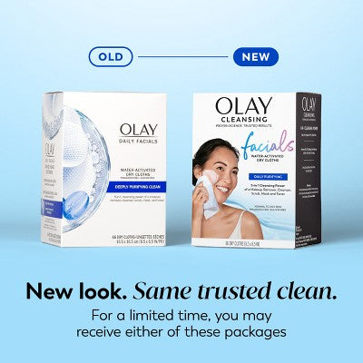 Olay Daily Facials Face Cleansing Wipes Makeup Remover Unscented 66ct - Imperfect Box