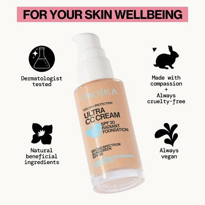 Pacifica Ultra CC Cream Radiant Foundation Warm/Light 1 fl oz - Imperfect Box