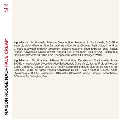 Maison Rouge NAD Facial Cream, Resveratrol, Niacinamide, Hyaluronic Acid, Collagen, Vitamin C & E  1.7 oz - Imperfect Box