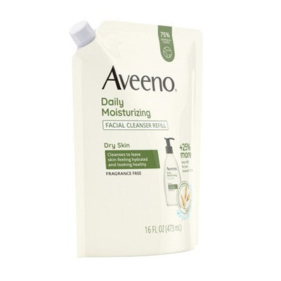 Aveeno Daily Moisturizing Face Cleanser with Soothing Oat Refill Pouch 12 fl oz - New