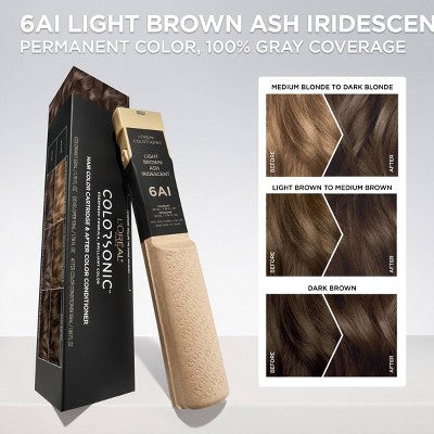 L'Oreal Paris Colorsonic Permanent Hair Color Cartridge Light Brown Ash 6AI - Imperfect Box