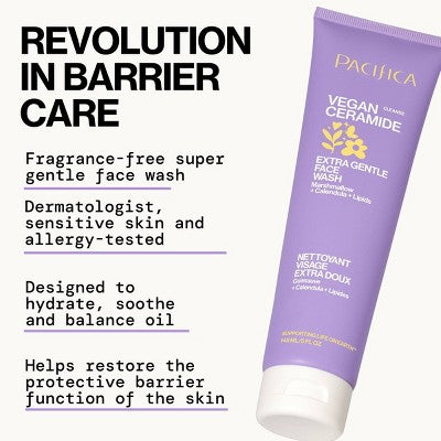 Pacifica Vegan Ceramide Extra Gentle Face Wash 5 fl oz - Imperfect Container