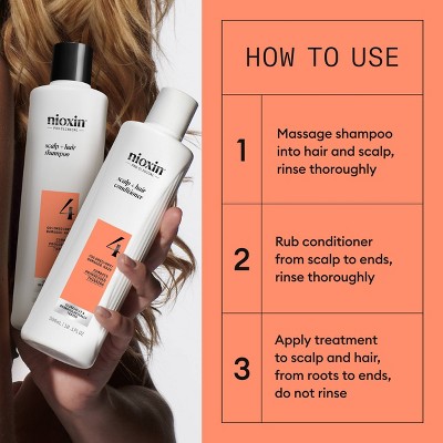 Nioxin System 4 Hair Thickening Colored & Damaged Hair Shampoo & Conditioner Kit 3ct - Imperfect Box