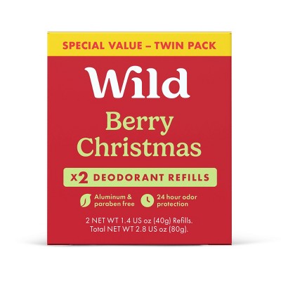 Wild Cosmetics Berry Christmas Deodorant Refills 1.4oz/2ct - Imperfect Box
