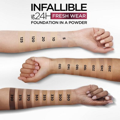 L'Oreal Paris Infallible Up to 24H Fresh Wear Foundation in a Powder 130 True Beige 0.31oz - New