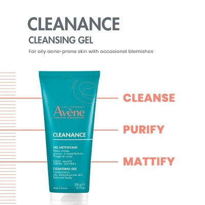 Avene Cleanance Cleansing Face and Body Gel for Acne Prone & Oily Skin 6.7 fl oz - Imperfect Container