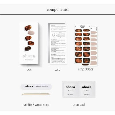 Ohora Gel Nail Art Design Line Coffee Toffee 30ct - New