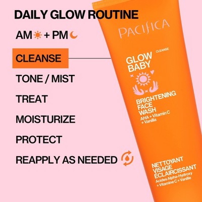 Pacifica Glow Baby Brightening Face Wash Orange 5 fl oz - Imperfect Container