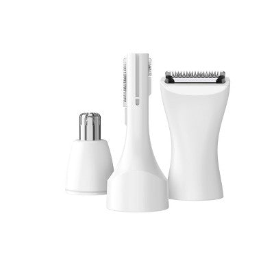 Conair Girlbomb Wet and Dry Cordless Rechargeable Face Shaver with Nose, Ear, Eyebrow and Bikini Trimmer Attachments Set 6pc - New