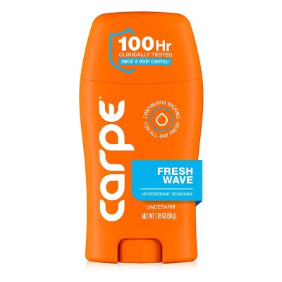 Carpe Men's 100HR Sweat & Odor Control Antiperspirant Deodorant Fresh Wave 1.76oz - Imperfect Container