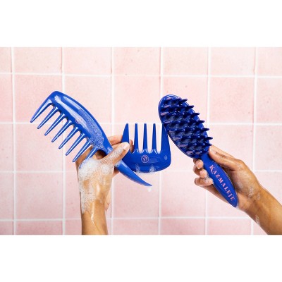 KAZMALEJE KurlsPlus Paddle Hair Comb Blue - Imperfect Box