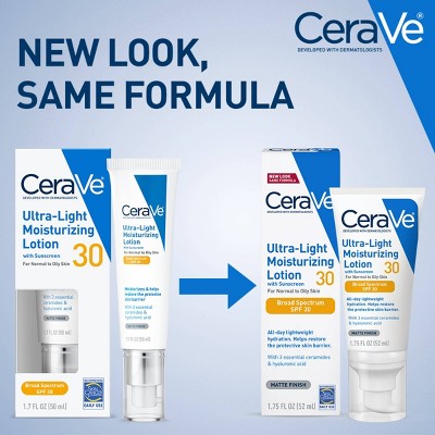 CeraVe Ultra-Light Face Lotion Moisturizer with Sunscreen SPF 30 1.7oz - Missing Box