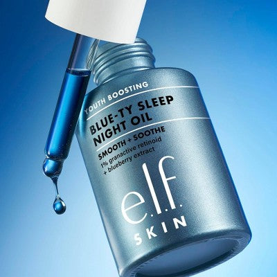 e.l.f. SKIN Youth Boosting Blue-ty Sleep Night Oil Facial Treatment 1 fl oz - Imperfect Box
