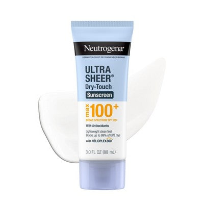 Neutrogena Ultra Sheer Dry-Touch Body Sunscreen Lotion Lightweight SPF 100+ 3 fl oz - Imperfect Container
