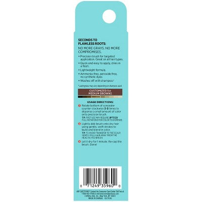 L'Oreal Paris Magic Root Precision Temporary Gray Concealer Medium Brown 0.05 fl oz - Imperfect Box