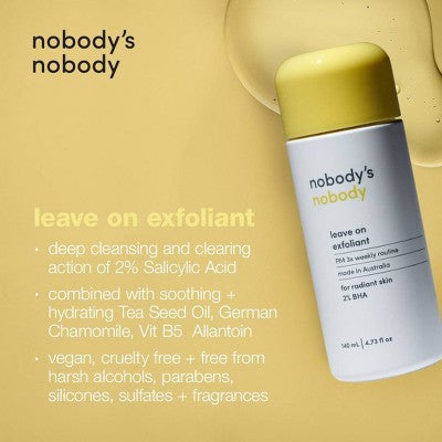 nobody's nobody Leave on Exfoliant 4.73 fl oz - Imperfect Container