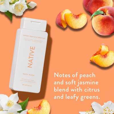Native Body Wash Sweet Peach & Nectar Sulfate Free 18 fl oz - Imperfect Container