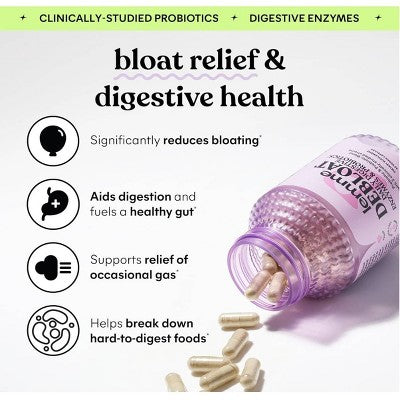 Lemme Debloat Daily Digestive Capsules 60ct - New