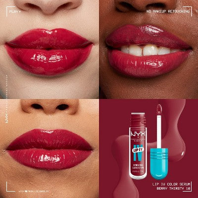 NYX Professional Makeup Lip IV Hydrating Lip Gloss Stain Berry Thirsty 0.16 fl oz - New