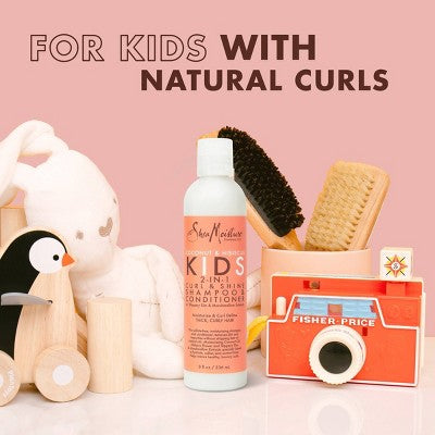 SheaMoisture Coconut and Hibiscus Kids 2-in-1 Shampoo & Conditioner For Thick Curly Hair 8 fl oz - New