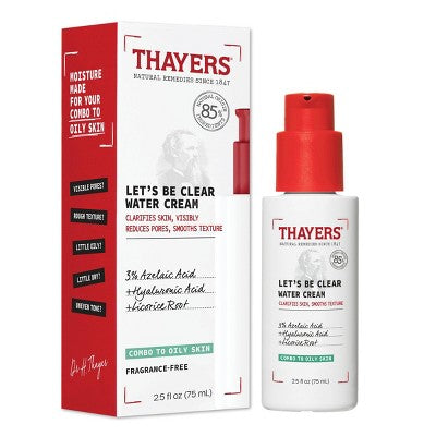 Thayers Natural Remedies Let's Be Clear Water Cream Face Moisturizer 2.5 fl oz - Imperfect Box