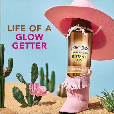 Jergens Glow Instant Moisturizing Self Tanner Tanning Foam Light Bronze Tan 6 fl oz - New