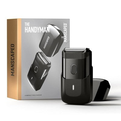 MANSCAPED The Handyman Compact Face Shaver, Portable SkinSafe Men's Travel Facial Hair Electric Razor - Imperfect Box