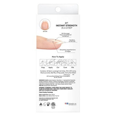 Dashing Diva Glaze Semi-Cured Gel Nail Polish Strips Starter Kit Clear 32ct - Imperfect Box