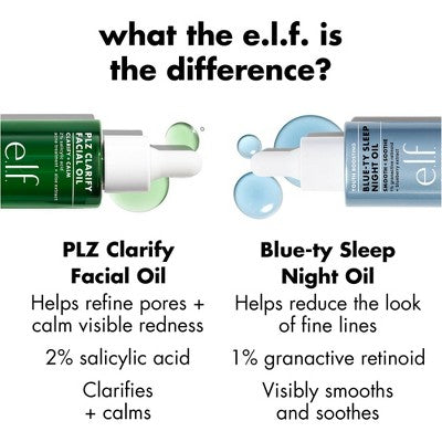 e.l.f. SKIN PLZ Clarify Facial Oil 2% Salicylic Acid Acne Treatment + Aloe Extract 1 fl oz - Imperfect Box