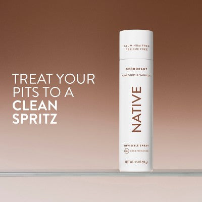 Native Spray Deodorant for Women & Men Coconut & Vanilla 3.5oz - Imperfect Container