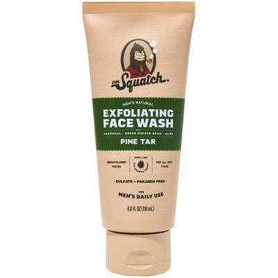 DR. SQUATCH Men's Natural Face Wash Pine Tar 4oz - New