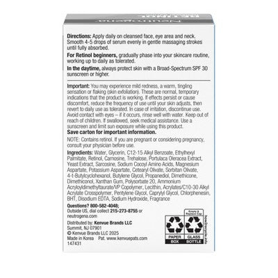 Neutrogena Rapid Wrinkle Repair Retinol Renewal Serum 1 fl oz - Imperfect Box