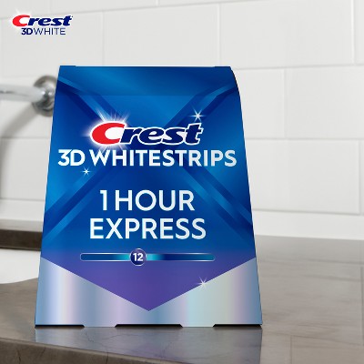Crest 3D Whitestrips 1-Hour Express At-home Teeth Whitening Kit 10 Treatments - New