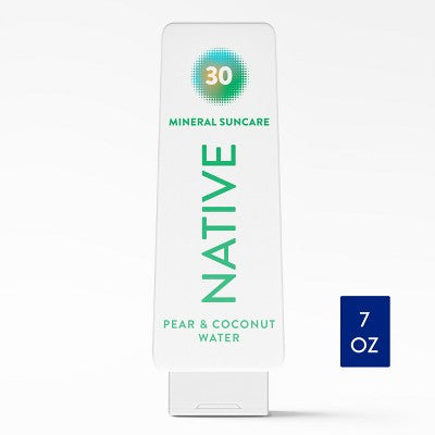 Native Mineral Sunscreen with Zinc Oxide Pear & Coconut Water SPF 30 7oz - Imperfect Container