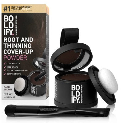 BOLDIFY Root Touch Up Powder with Brush Dark Brown - Missing Box