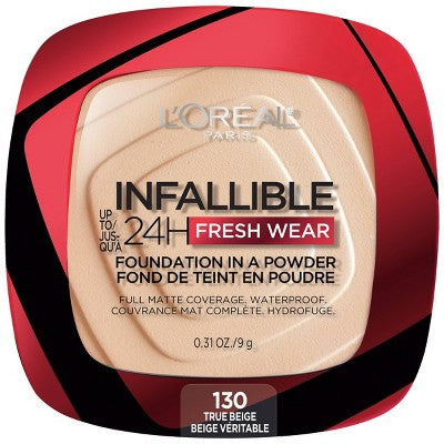 L'Oreal Paris Infallible Up to 24H Fresh Wear Foundation in a Powder 130 True Beige 0.31oz - New